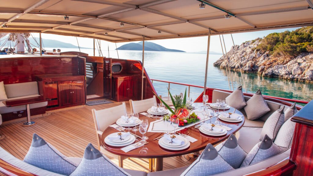 Menton sailing charter yacht, deck and cockpit view