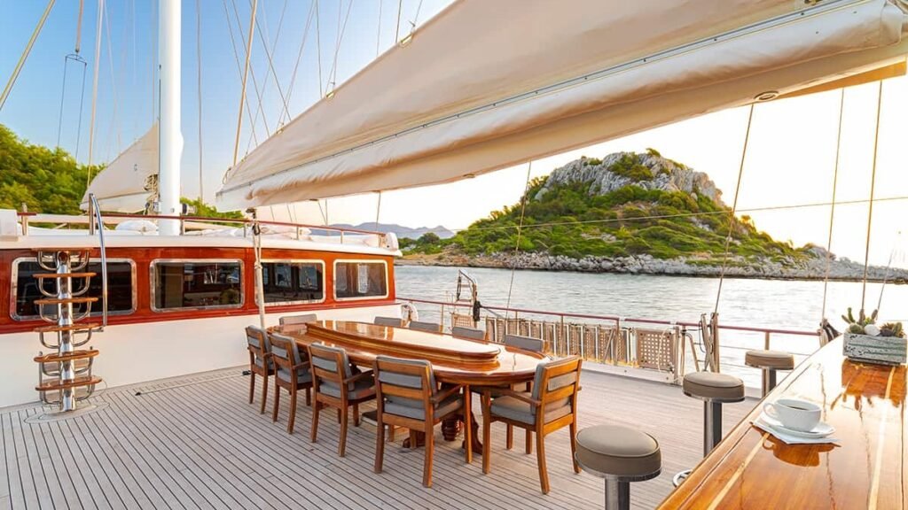 Sailing yacht charter off Malaga, full sail on the Costa del Sol in an easterly wind