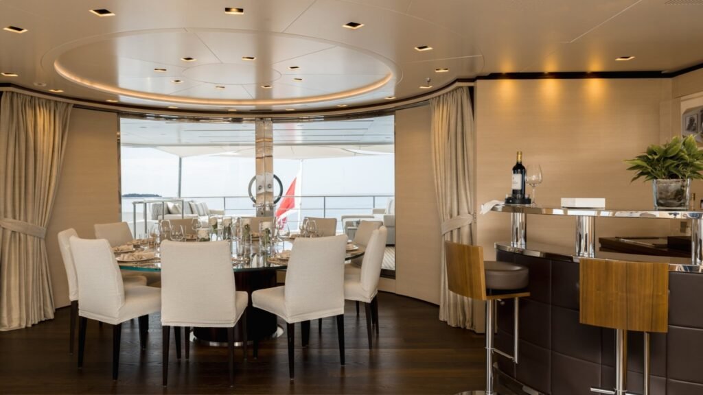 Bridge deck dining area and bar