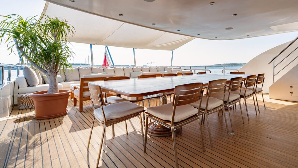 Family yacht charter Skopelos, stern platform and swim access
