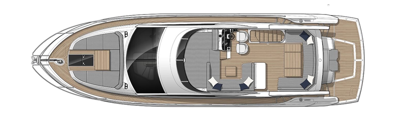 Sunseeker Manhattan 55 FLYBRIDGE arrangement
