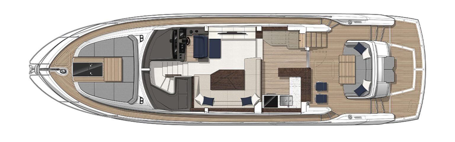 Sunseeker Manhattan 55 MAIN DECK arrangement