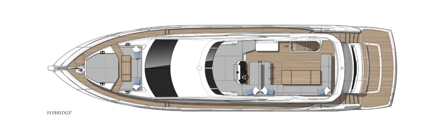 Sunseeker Manhattan 68 FLYBRIDGE arrangement