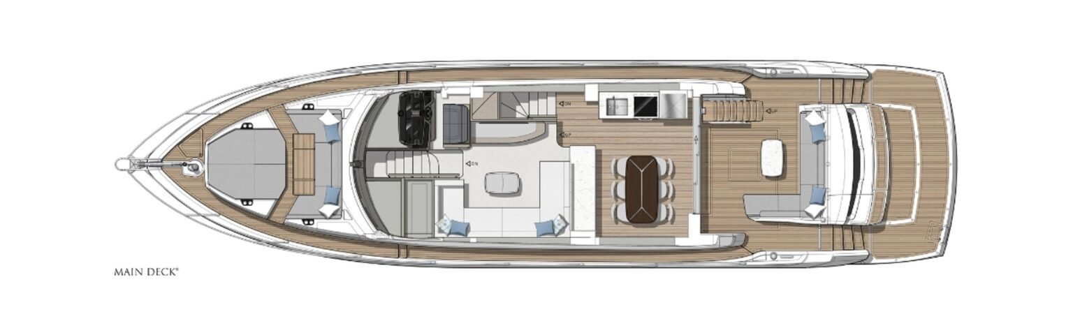 Sunseeker Manhattan 68 MAIN DECK arrangement