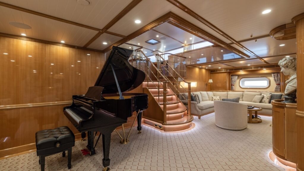 MAXIMUS, 59m Vitters sailing charter yacht - Lower deck lounge