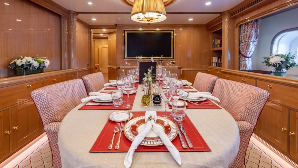 MAXIMUS, 59m Vitters sailing charter yacht - Formal dining