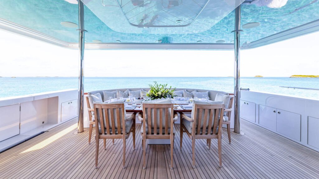NO SHORTCUTS - Yacht No Shortcuts aft deck alfresco dining
