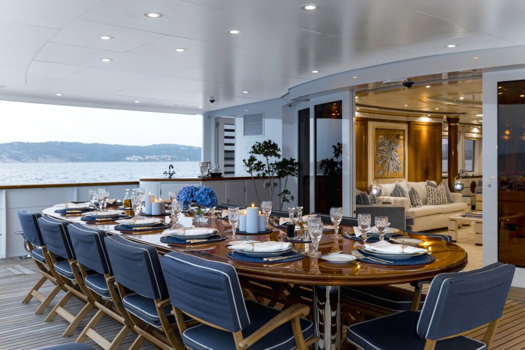 Bahamas Feadship charter yacht, sun deck and foredeck