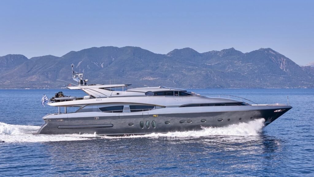 ONCE MORE 38m Posillipo Technema 120 motor yacht underway in Greece