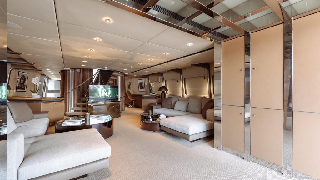 PANDION main salon seating and screen