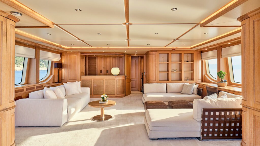RIVA I upper salon looking aft