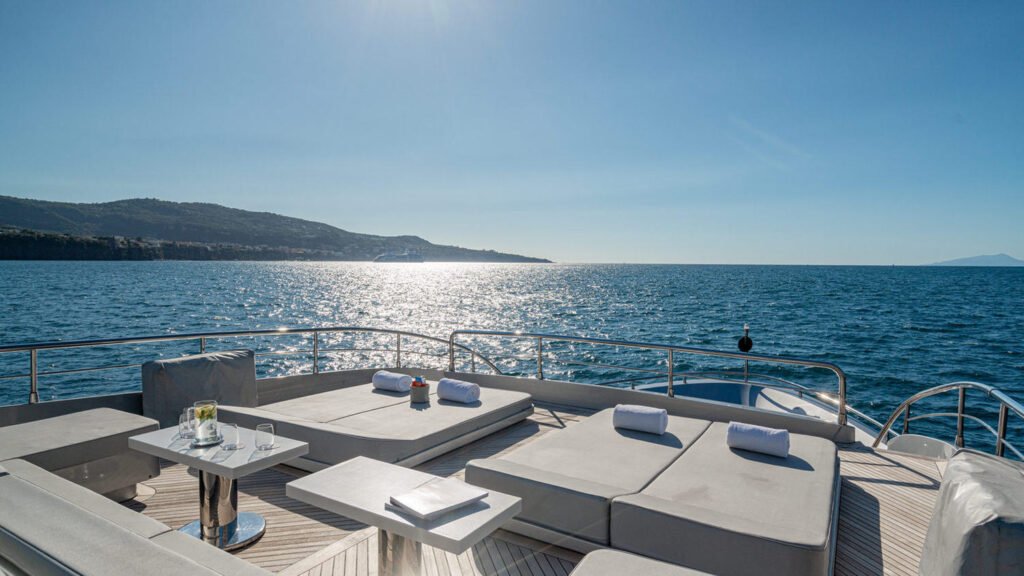 Sands - Yacht Sands foredeck lounge sunset