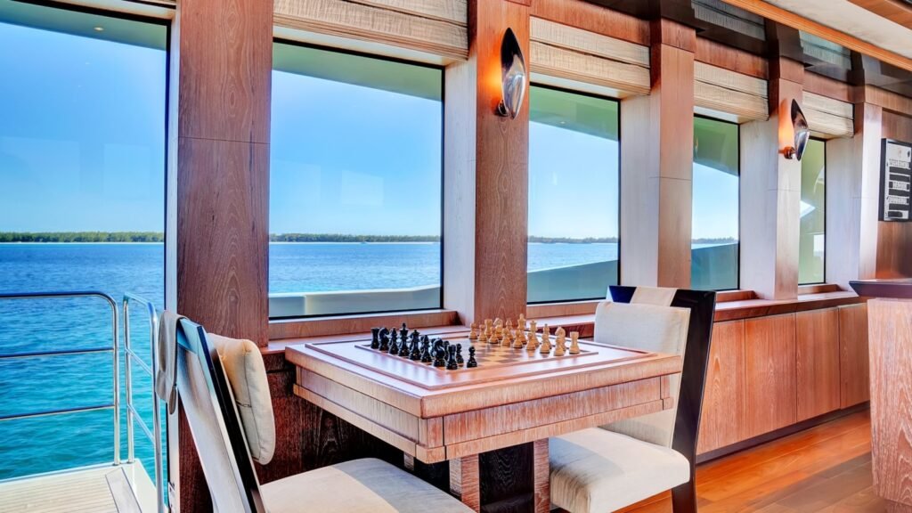 Games table beside the fold-down balcony