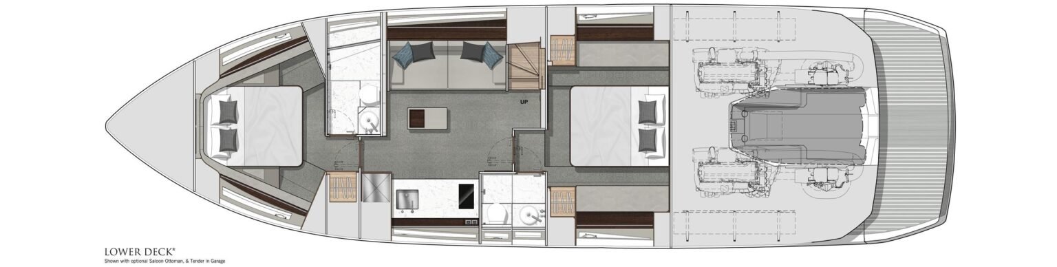 Sunseeker Superhawk 55 LOWER DECK