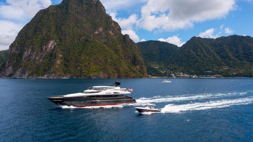 TEMPTATION Palmer Johnson 37m underway off St Lucia