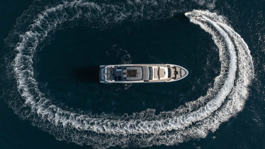 VAUBAN charter yacht — aerial view at speed