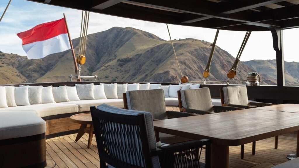 charter yacht sun deck and aft view