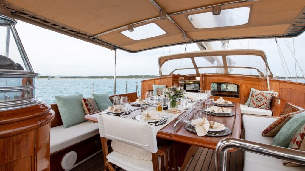 Panarea sailing yacht, swim platform and clear water