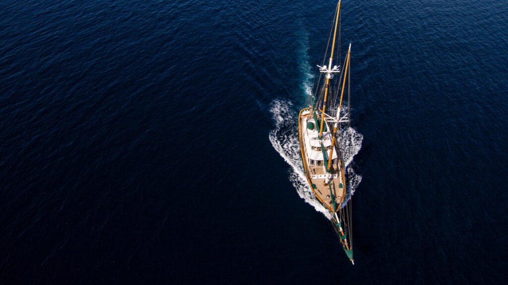 ARKTOS yacht Aerial Bow Underway