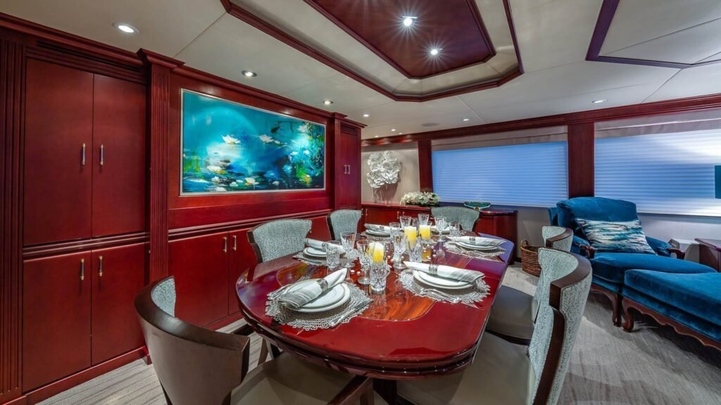 Destiny — dining table with aquatic art
