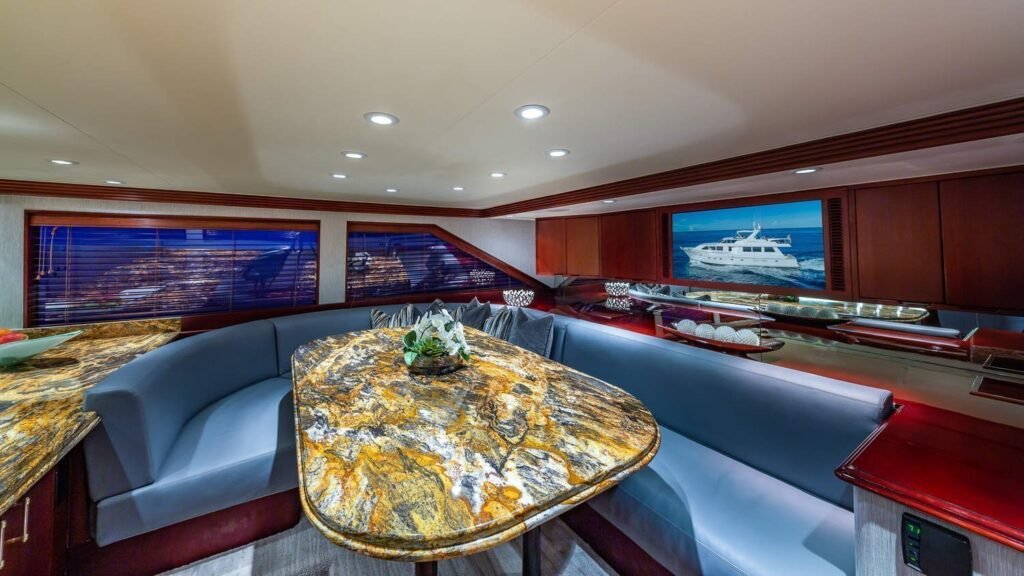 Destiny — galley with dinette banquette