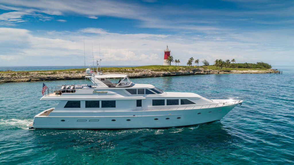 Destiny — port profile at lighthouse anchorage