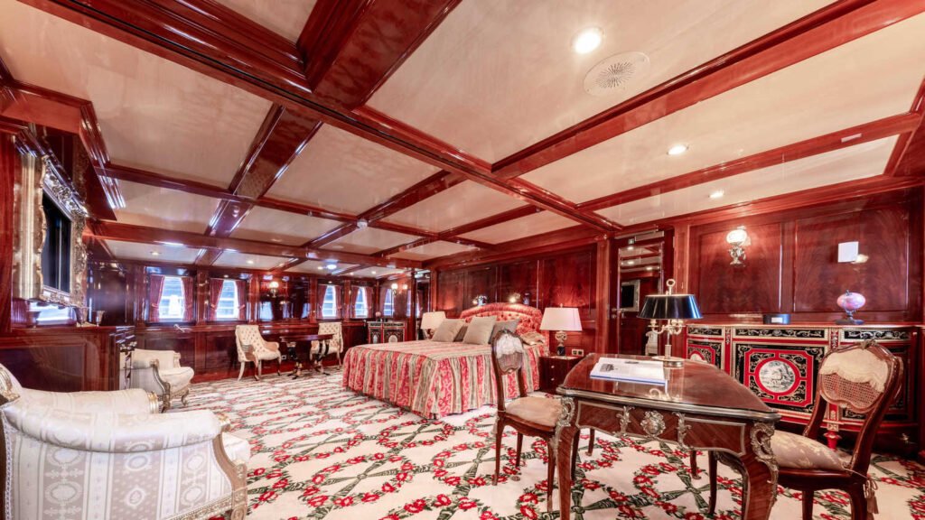 SS DELPHINE yacht Master Suite Writing Desk