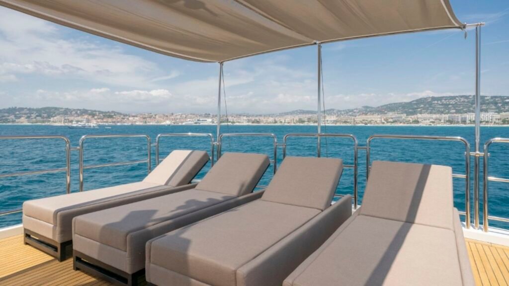 Parga charter yacht, aft deck