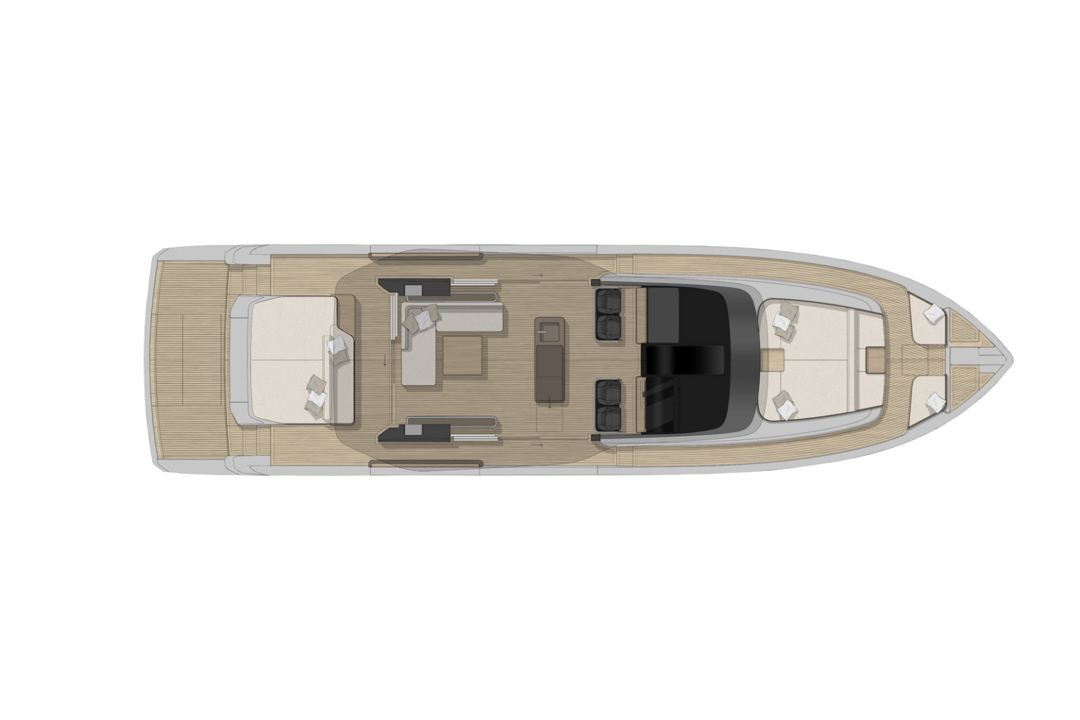 Cranchi A64 Deck Plan - A64-Main-Deck-1