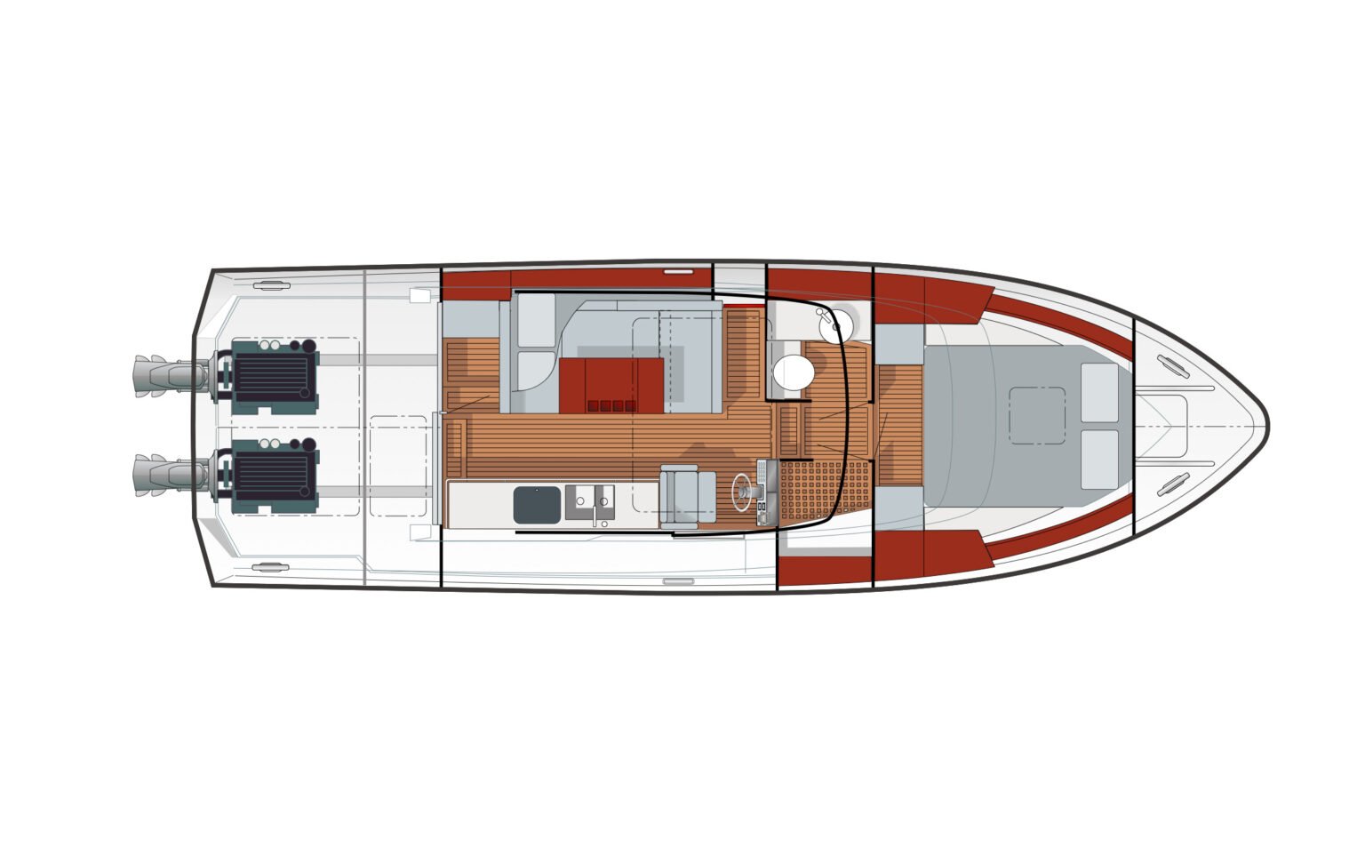 Delta Powerboats 340SW-layout-2