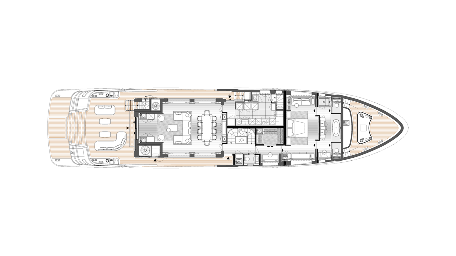 Cantiere delle Marche RJ 115 - Main Deck Plan