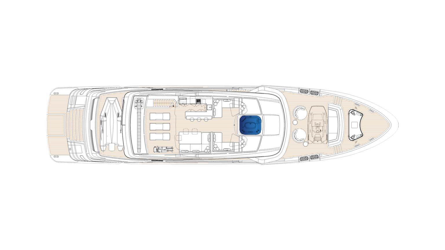 Cantiere delle Marche RJ 115 - Sun Deck Plan