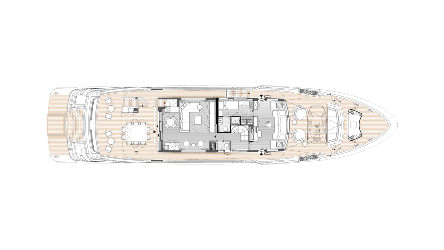 Cantiere delle Marche RJ 115 - Upper Deck Plan