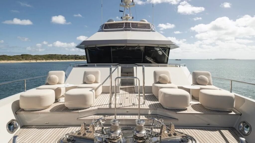 Poros charter yacht, sun deck