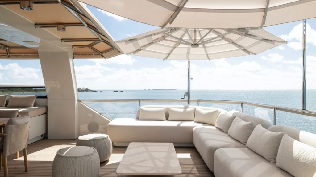 Poros yacht charter, exterior at anchor