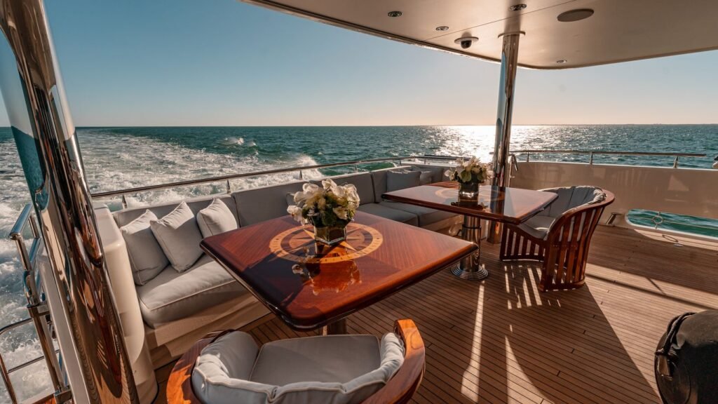 family yacht for charter in Nice, exterior view at anchor