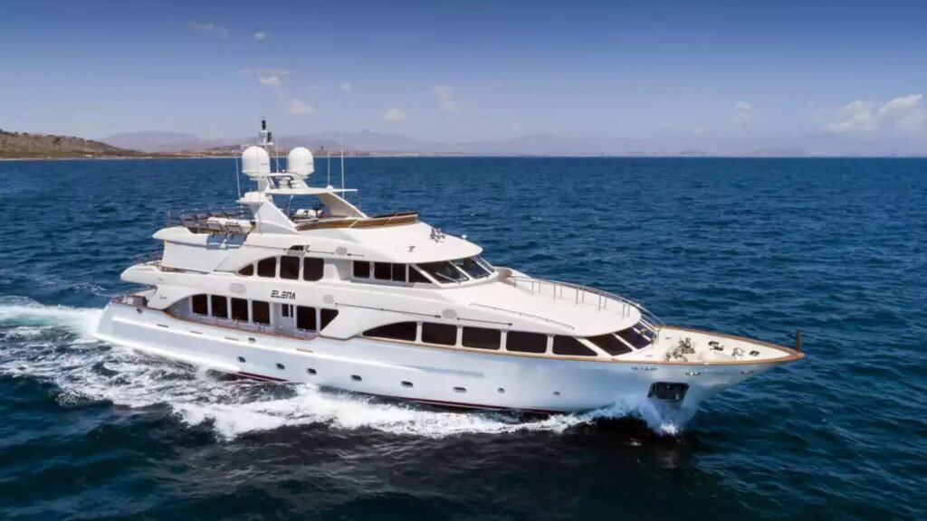 100,000 euro charter yacht, sun deck and aft terrace