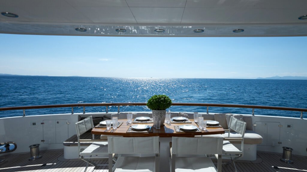 34m superyacht, aft deck and swim platform