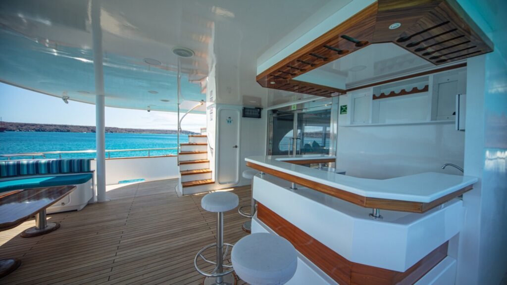 40m charter yacht exterior profile at anchor