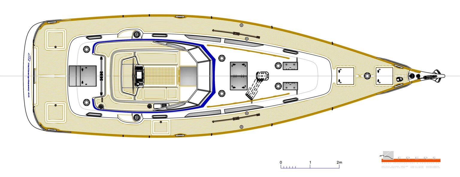 Hallberg Rassy 44 Mk II Deck Plan