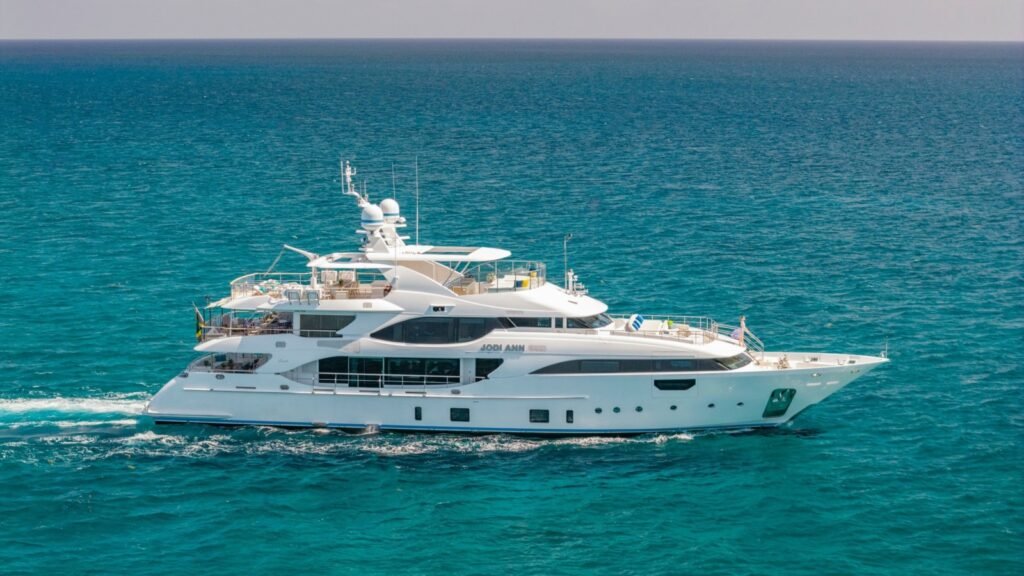 40m charter yacht sun deck and aft deck view