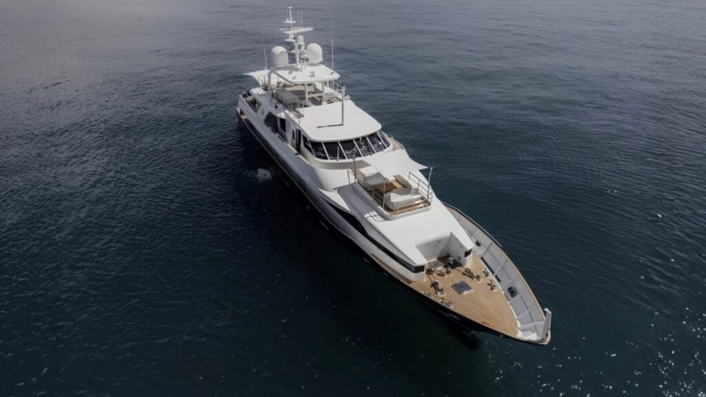 40m charter yacht sun deck and aft deck view