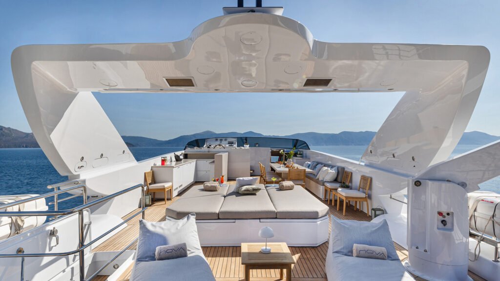 NOVA Baglietto 35m motor yacht - flybridge sundeck lounge