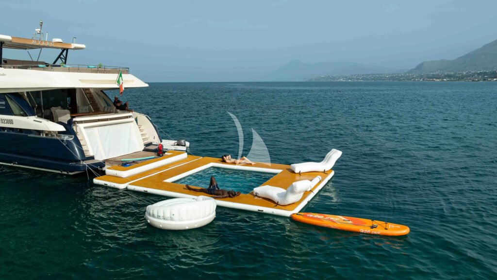 NYLEC - at anchor with the swim platform and toys