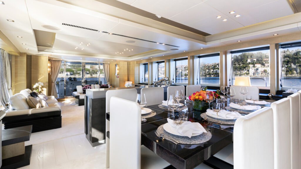 OKSANCHIK Sunseeker 34m motor yacht - dining area