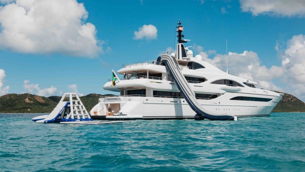 70m charter yacht aft deck