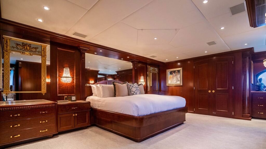 M/Y Relentless Trinity Yachts master stateroom