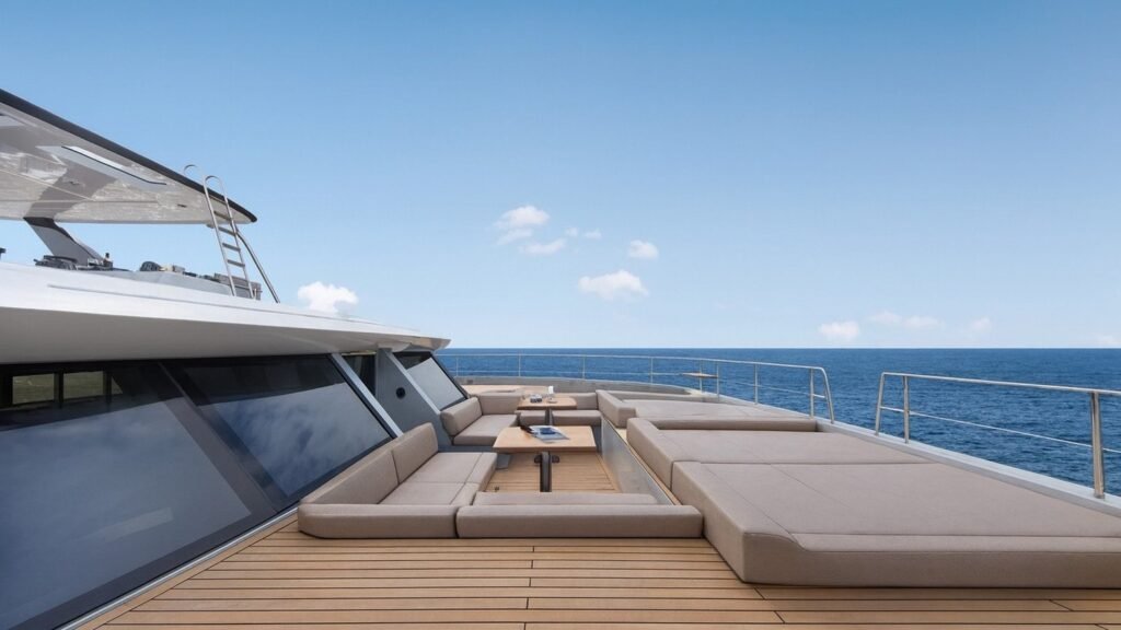 Foredeck lounge on board ANDARE OLTRE