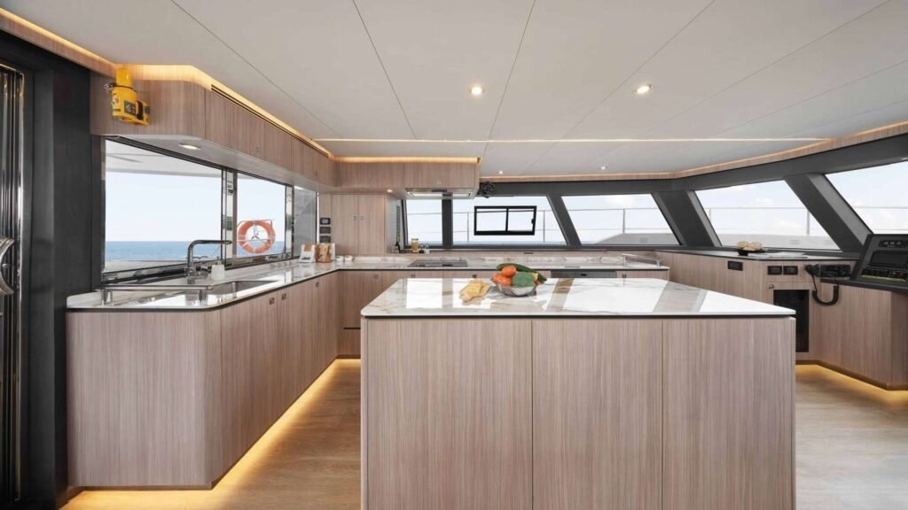Galley island on board ANDARE OLTRE