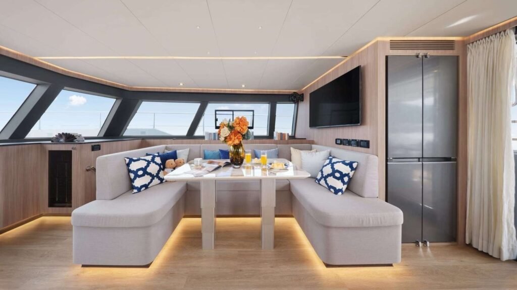 Salon and dinette on board ANDARE OLTRE